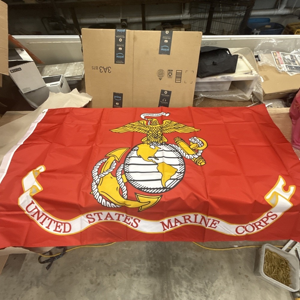 United States Marine Corps Military Nylon Flag Semper Fidelis Eagle 60" X 34"